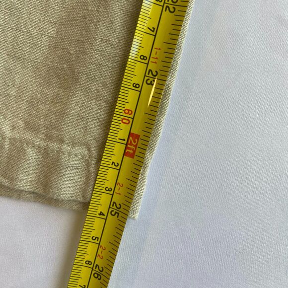 J.Jill Size L P Love Linen 100% Linen Beige Pull On Elastic Waist Pants - Picture 4 of 5